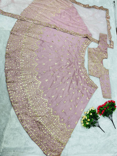 New Designer Heavy Mono Silk  Embroidery Work Lehenga Choli With Dupatta