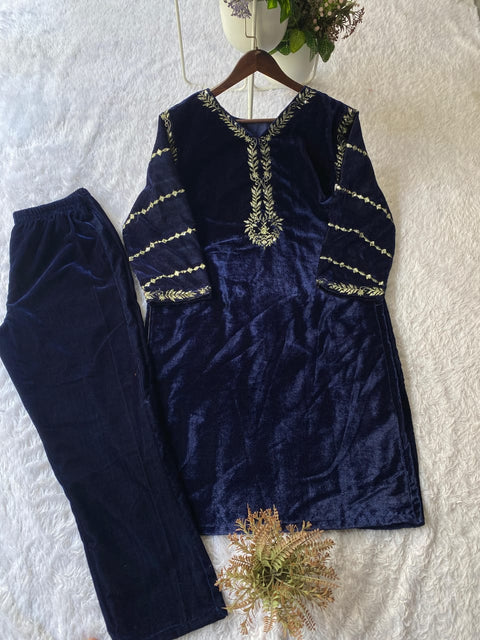 New Beautiful VELVET DESIGNER WEAR CO-ORD SET