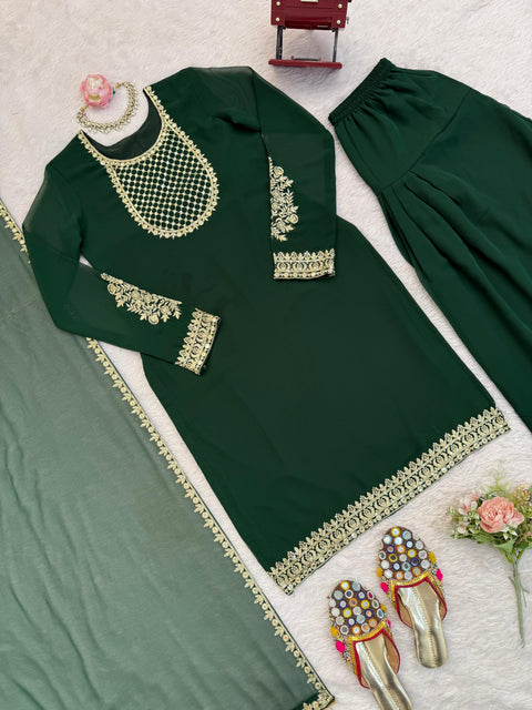 New Premium Soft Micro Cotton Foux Gorgette 3-piece set