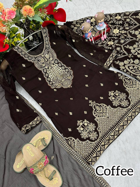 New Designer Party Wear Top Plazzo & Dupatta Set