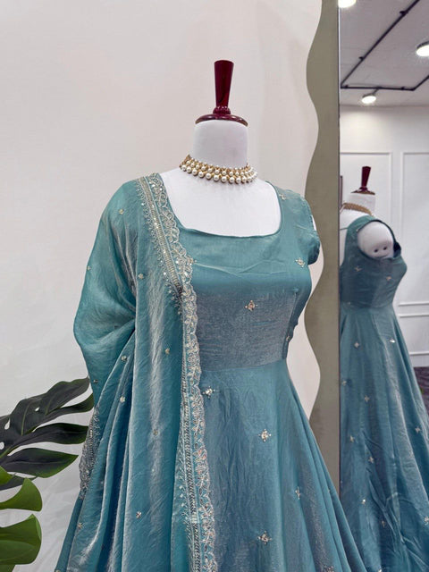 New Premium Micro thread  with sequence Fandy Silk Dress
