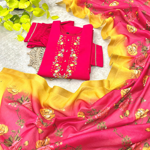 New Designers Kurti Pent Dupatta 3 pic Set