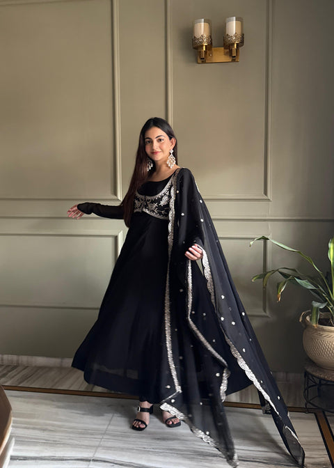 New Premium HEAVY PURE FOX GEORGETTE FABRIC Gown