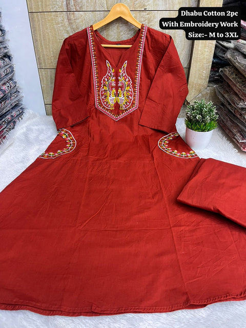 New Launch Line Kurti with Plazzo Line pure Cotton 2pc