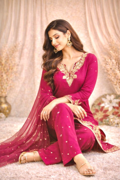New premium PRESENTING 3 PIECE STYLISH KURTI, PLAZAA AND DUPATTA