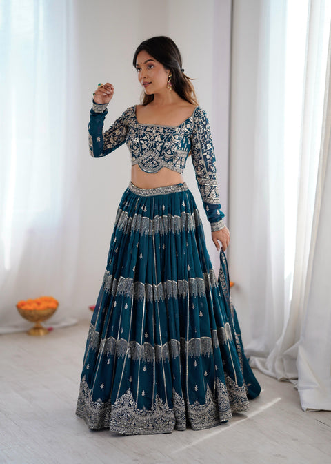 New LaunchBeautiful Thread Embroidery with SequinReal ModelingLEHENGA