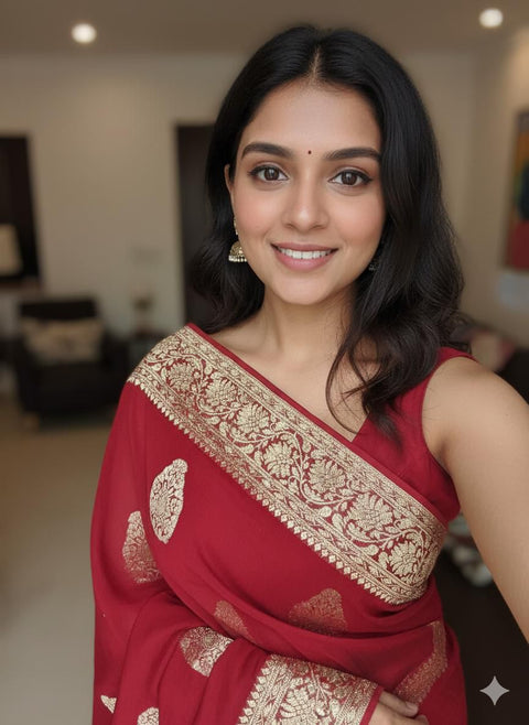New ArrivalsViscose Georgette Saree With Running Blouse