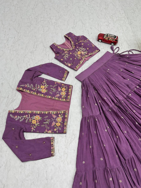 New Launching Festival Special Crop Top Embroidery Thread and Sequence Work lehenga