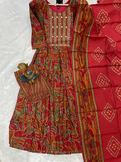New premium Multi Embroidery Thread With Hand Work SalwarSuit