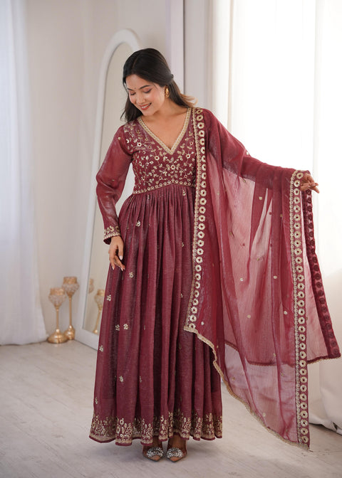 NEW EMBROIDERYED GOWN PANT & DUPATTA