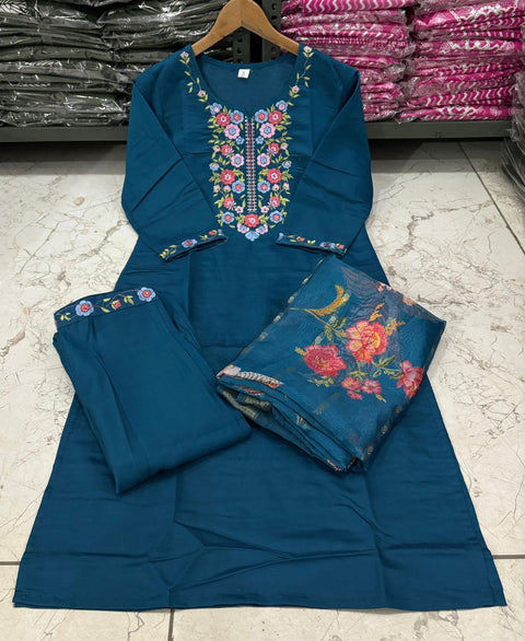 New Featuring Fully Elegant Roman silk Suit Set