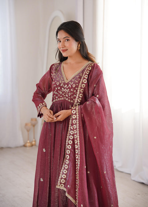 NEW EMBROIDERYED GOWN PANT & DUPATTA