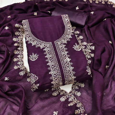 New BEST QUALITY VICHITRA SILK EMBRUDERY WORK Dress