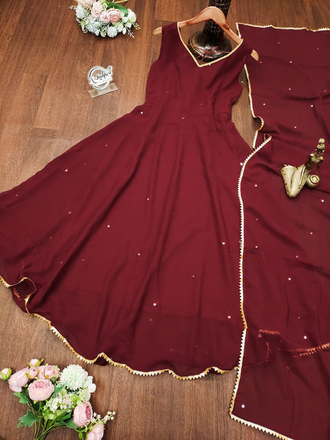 New launching Blossom in style with this flirty floral Grorgett anarkalig own with dupatta