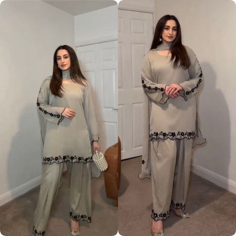 New  Designer Party Wear Look top with farshi plazzo