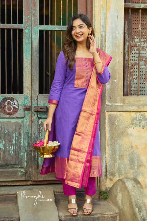 NEW ARIVELLS  SPECIAL CHANDAN SUIT SET