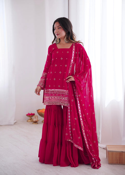 New Premium Pure Heavy Georgette With Embroidery Sequence Work Dress