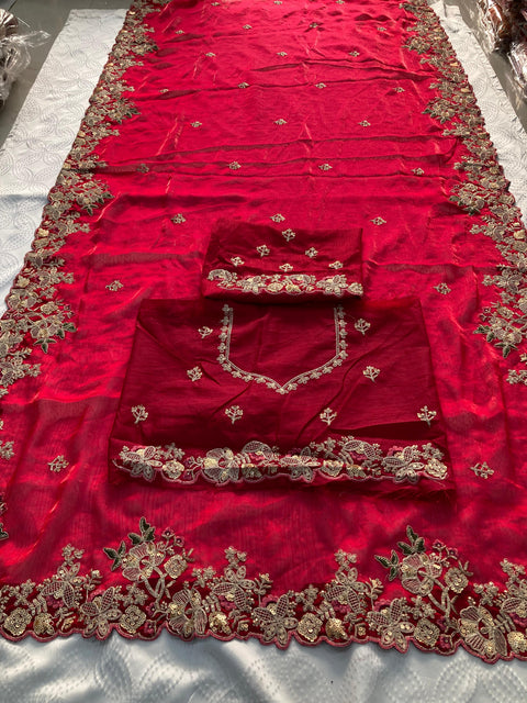 New Launch Party Wear Soft Fendy Chiffon Saree