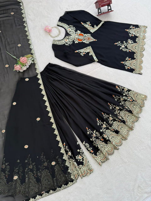 New Crafted in Classy Tones with Premium Fabric & Detailing Elegant Ethnic Wear Designer Sharara Set