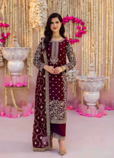 New Designer Party Wear Look Top-Plazzo and Dupatta With Heavy Embroidery Work