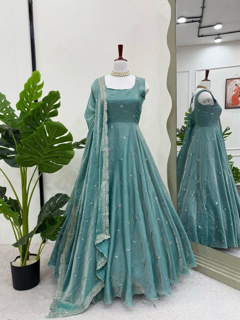 New Premium Micro thread  with sequence Fandy Silk Dress