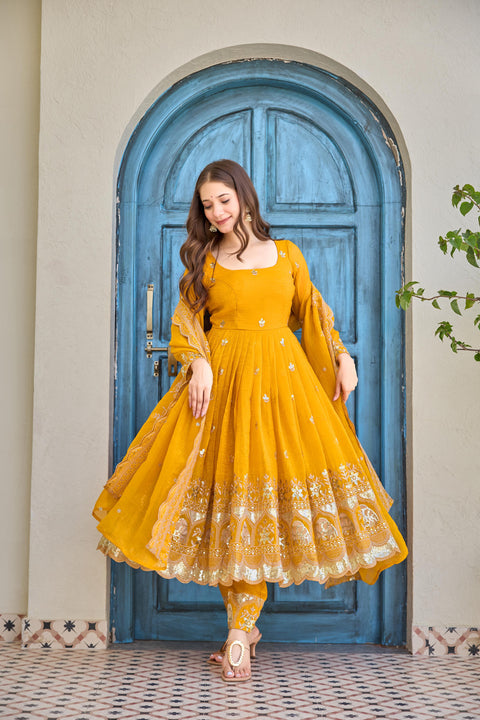 New Launching NewHavy Crunchy SilkSoft Micro InnerAnarkali Dress