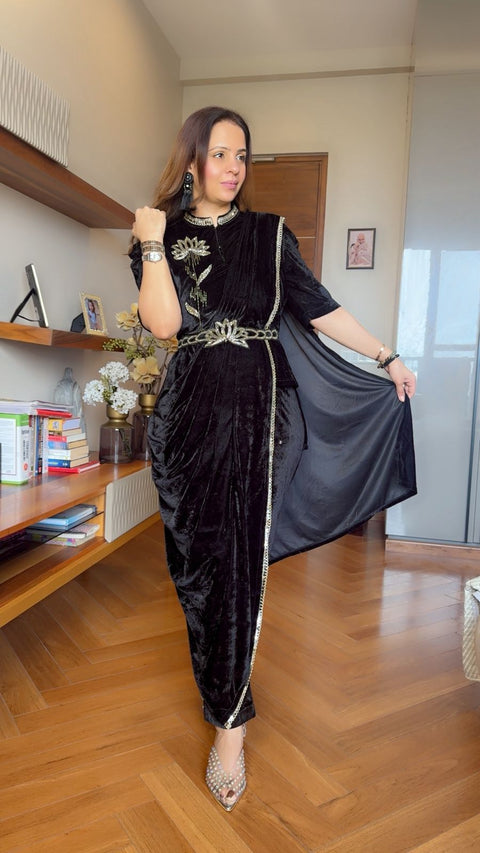 NEW SUPERHIT TRENDING 3 PCS INDO-WESTERN SAREE