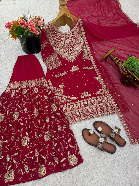 New beautiful wedding Elegant Embroidered Sequence Work Beautiful Designer Set