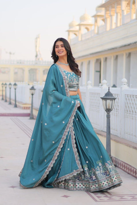 New Launching Heavy  Embroidery Sequence & Thred Work Lehenga Choli