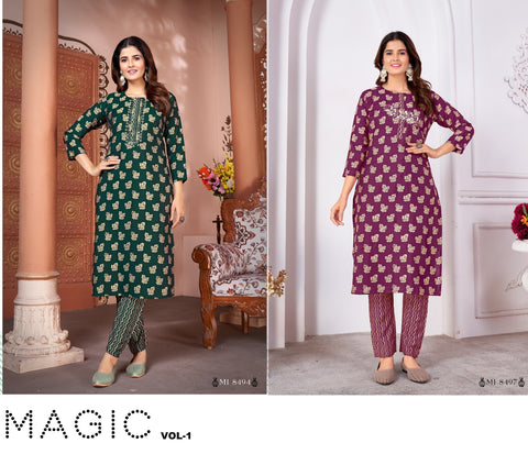 New Premium Royal Silk export quality With Handwork and Cotton Inner Stiched kurti with pant