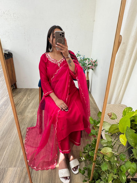 New Super Trending Embroidery cording work ready to wear saree with full koti