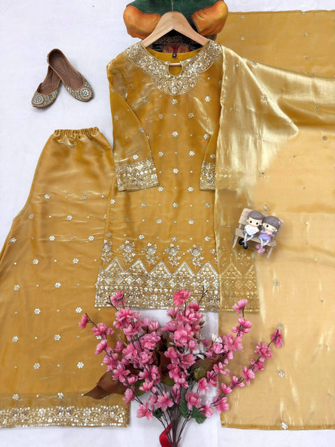 NEWLY LAUNCHED GMY SILK KURTI & PLAZZO SET