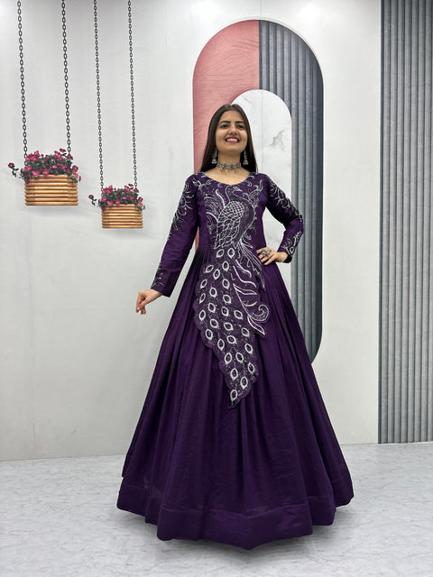 New Heavy Embrodery Sequence Work  Embroidered Gown