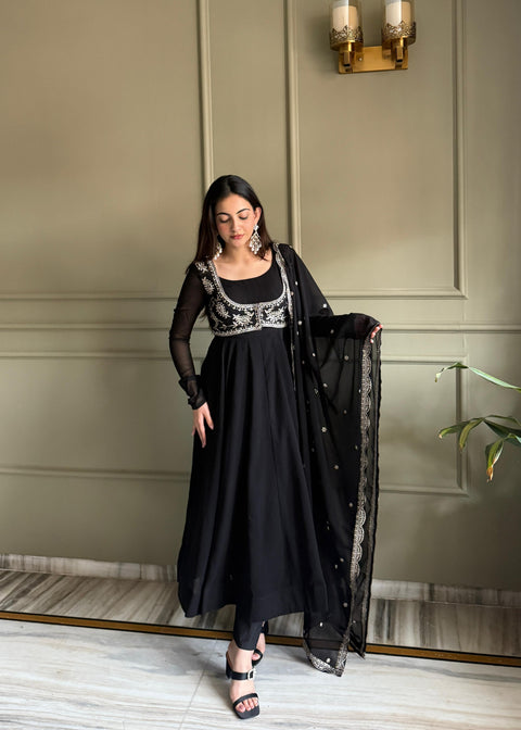New Premium HEAVY PURE FOX GEORGETTE FABRIC Gown