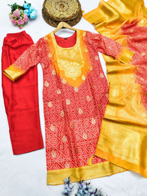New Premium PURE CHANDERI COTTON Kurti with DUPATTA SETS