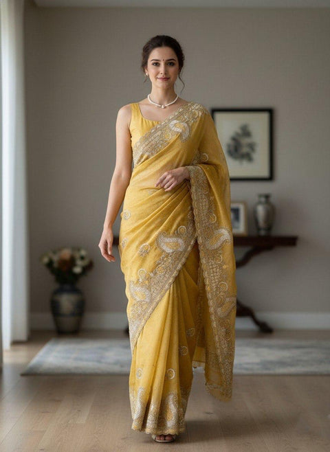 New Launch Party Wear Soft  Fendy Satin silk Saree