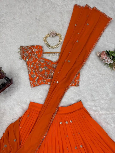 New Lunch Hevay Boutiq Collection Foux Gorgette Lehengha Saree
