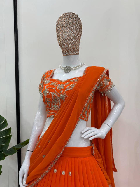 New Lunch Hevay Boutiq Collection Foux Gorgette Lehengha Saree