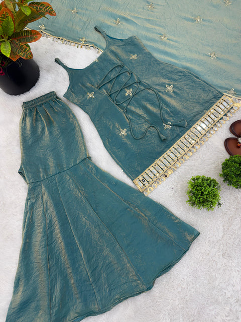 New Premium Embroidery Sequence Work with real Mirror work Dress
