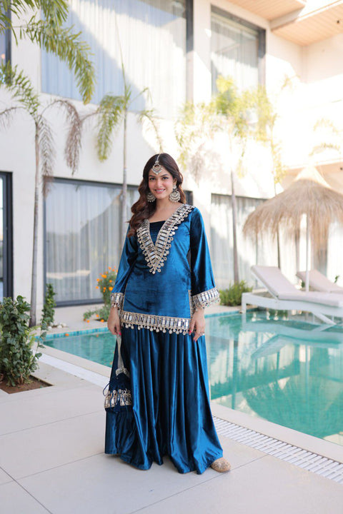 New Exclusive Mirror work Designer suit Set