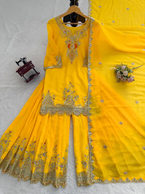 New Beautiful Elegant Ethnic WearDesigner Sharara Set