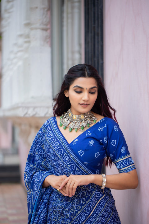 New Premium Printed With Gota Patti and Tassels Work Bandhani Lehenga choli