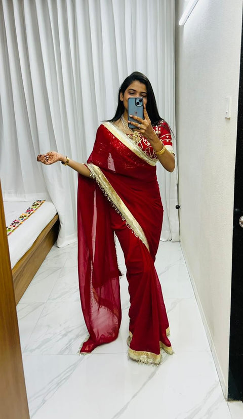 New Premium LaunchOriginal Hand Charkhi Gotta PattiSaree