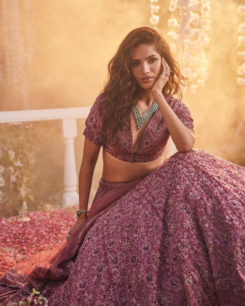 New Premium Chinon Silk Embellished With Heavy Thread Embroidery ,Glitter Dori And Heavy Sequins Work Lehenga