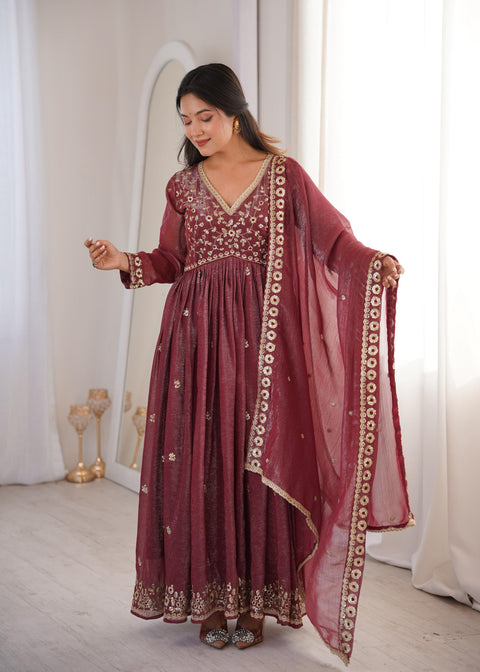 NEW EMBROIDERYED GOWN PANT & DUPATTA