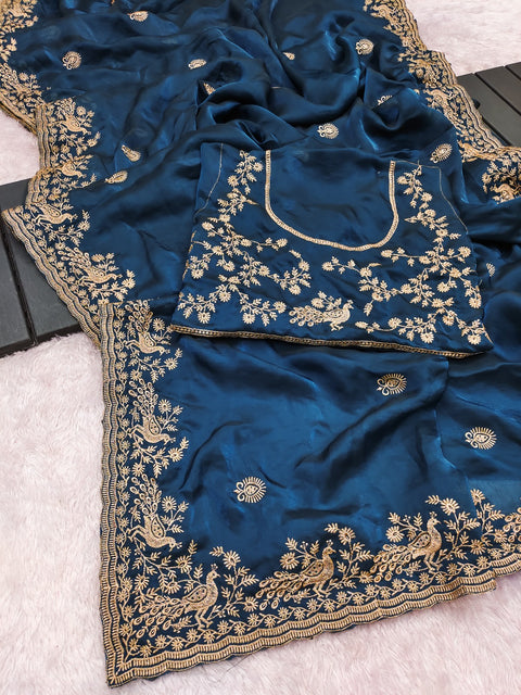 New Embroidery Threads Zari Work Patten Fancy CutWork Border
Saree