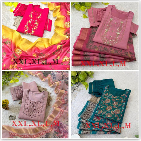 New Designers Kurti Pent Dupatta 3 pic Set