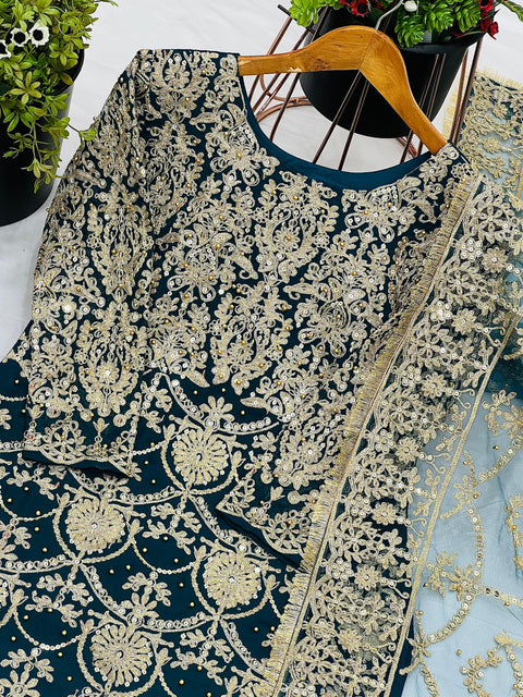 New Designer Party Wear Look Top-Plazzo and Dupatta