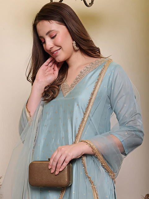 New Beautiful CHANDERI SILKSILK BLEND kurti
