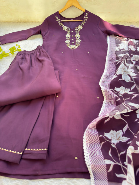 New Designers Kurti Pent Dupatta 3 pic Set